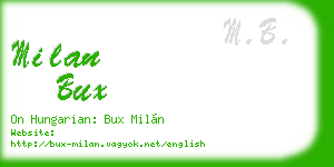 milan bux business card